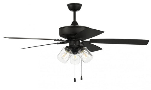 52" Outdoor Pro Plus Ceiling Fan w/Blades & 3 Lights Clear Glass LED