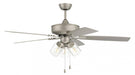 52" Outdoor Pro Plus Ceiling Fan w/Blades & 3 Lights Clear Glass LED