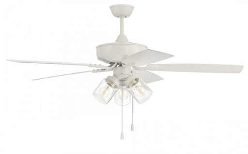 52" Outdoor Pro Plus Ceiling Fan w/Blades & 3 Lights Clear Glass LED