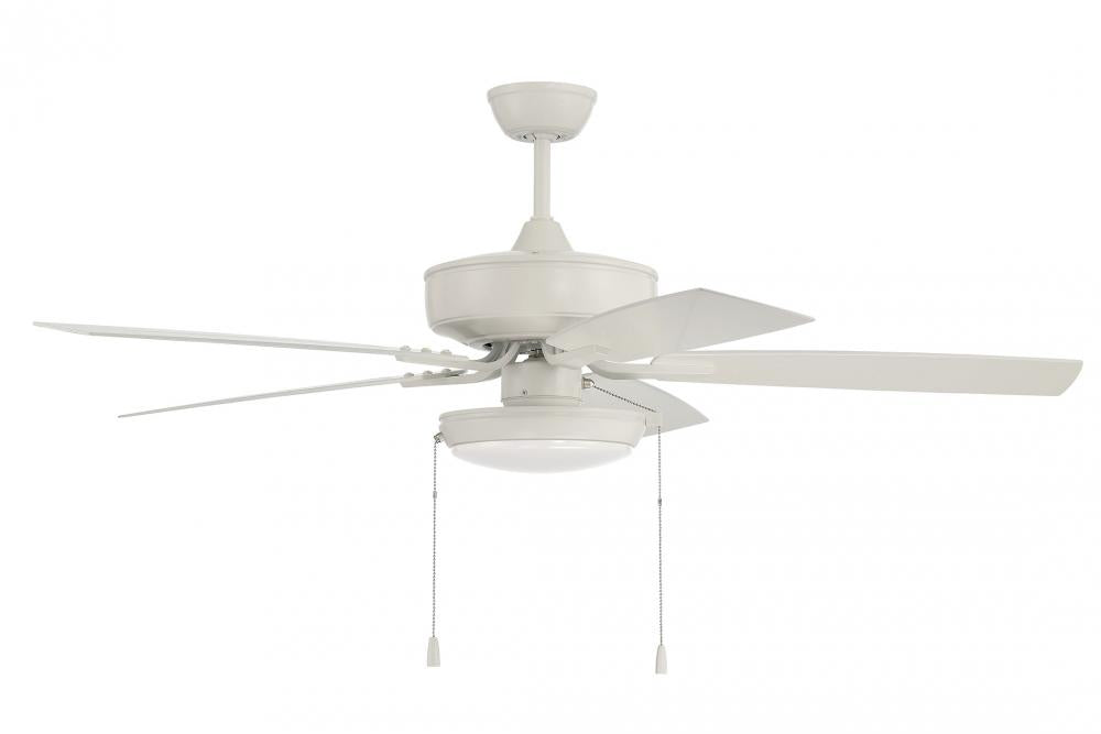 52" Outdoor Pro Plus Ceiling Fan w/Blades & LED White Slim Pan Light Kit