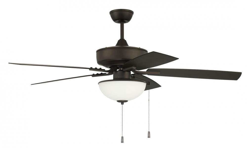 52" Outdoor Pro Plus Ceiling Fan w/Blades & LED White Bowl Light Kit