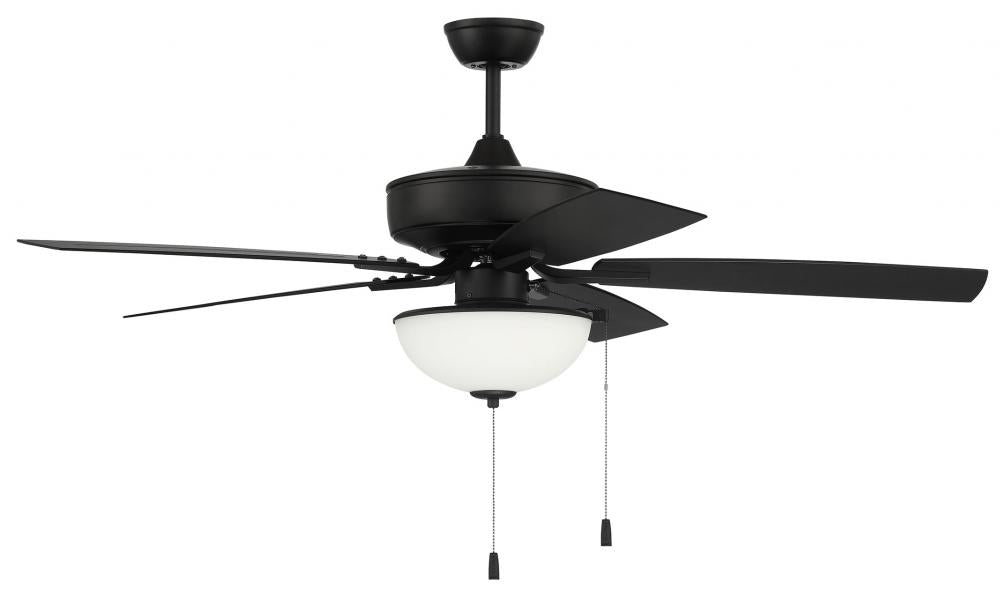 52" Outdoor Pro Plus Ceiling Fan w/Blades & LED White Bowl Light Kit