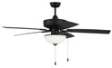 52" Outdoor Pro Plus Ceiling Fan w/Blades & LED White Bowl Light Kit