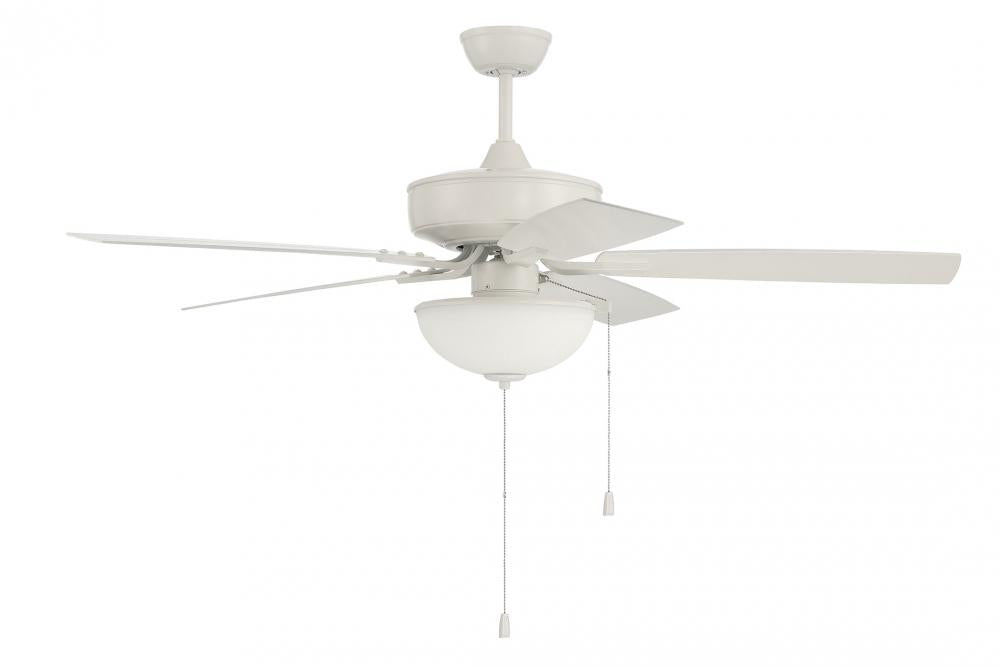 52" Outdoor Pro Plus Ceiling Fan w/Blades & LED White Bowl Light Kit