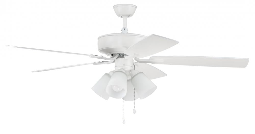 52" Ceiling Fan w/Blades, 4 White Frost LED Lights