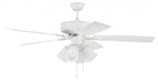 52" Ceiling Fan w/Blades, 4 White Frost LED Lights