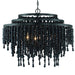 Poppy 6 Light Matte Black Chandelier