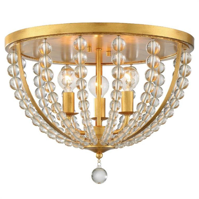 Roxy 3 Light Antique Gold Ceiling Mount