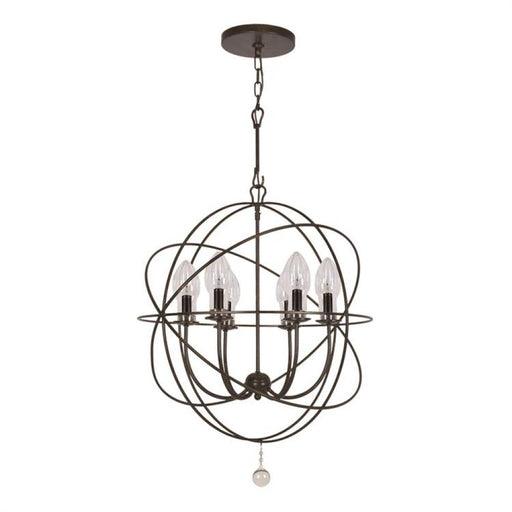 Solaris Outdoor 6 Light Bronze Sphere Chandelier