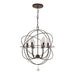 Solaris Outdoor 6 Light Bronze Sphere Chandelier