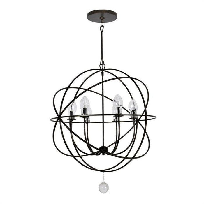 Solaris Outdoor 6 Light Bronze Sphere Chandelier