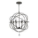 Solaris Outdoor 6 Light Bronze Sphere Chandelier