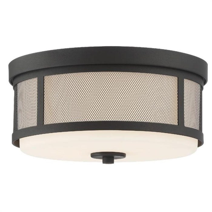 Trevor 2 Light Black Forged Ceiling Mount