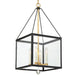 Weston 4 Light Black & Antique Gold Lantern