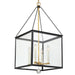 Weston 4 Light Black & Antique Gold Lantern