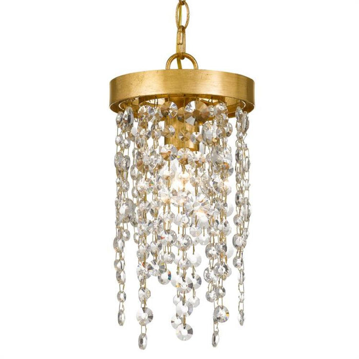 Winham 1 Light Antique Gold Crystal Pendant