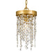 Winham 1 Light Antique Gold Crystal Pendant