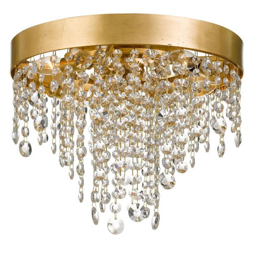 Winham 4 Light Antique Gold Crystal Ceiling Mount