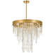 Winham 5 Light Antique Gold Crystal Chandelier