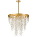 Winham 6 Light Antique Gold Crystal Chandelier