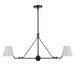 Xavier 2 Light Matte Black Linear Chandelier