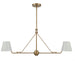 Xavier 2 Light Vibrant Gold Linear Chandelier