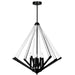 8LT Chandelier,  MB w/ Clear Acrylic