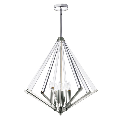 8LT Chandelier Polished Chrome  with Acrylic Arms