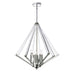 8LT Chandelier Polished Chrome  with Acrylic Arms