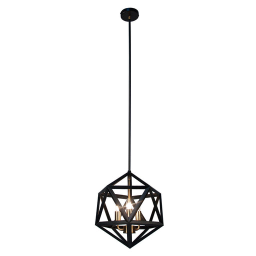 3LT Chandelier,BLK/AB