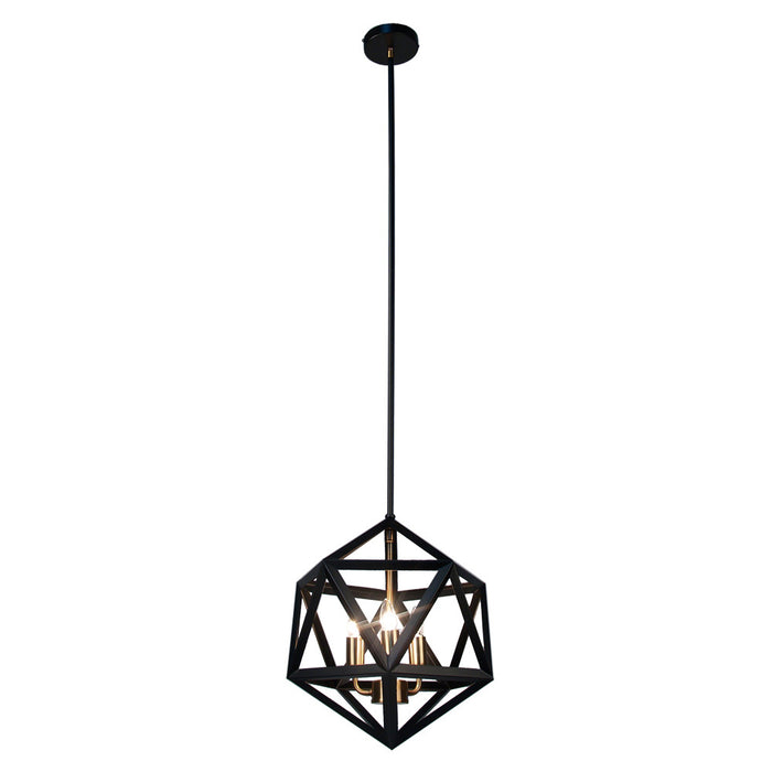 3LT Chandelier,BLK/AB