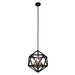 3LT Chandelier,BLK/AB