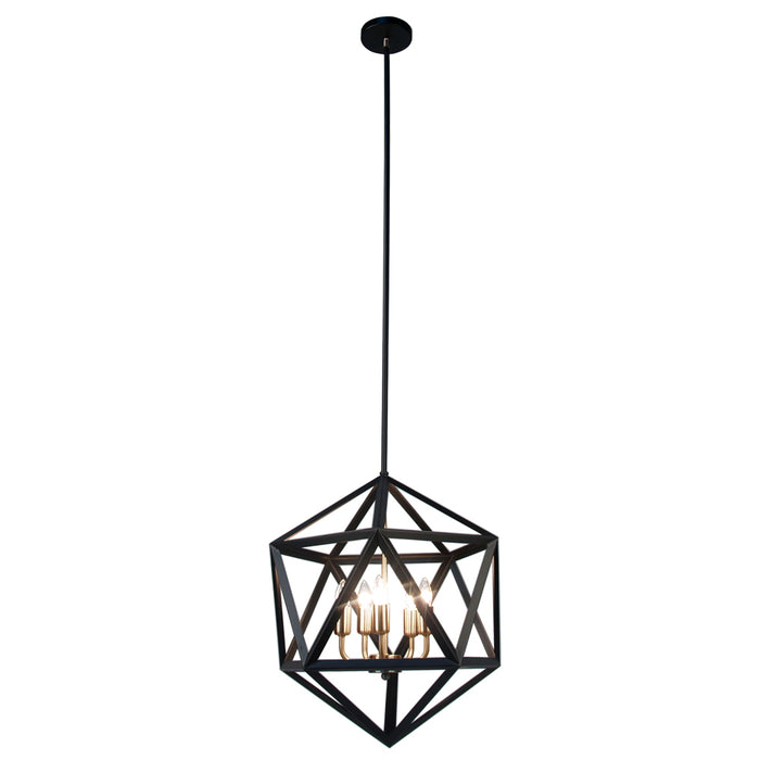 5LT Chandelier,Matte BLK/AB