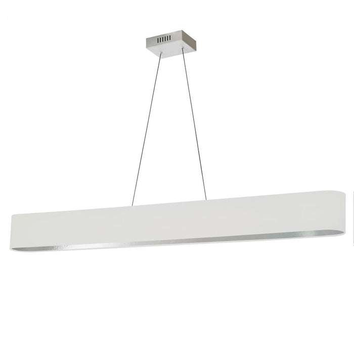 30W Horiz Pendant, WHT/SLV shade, PC