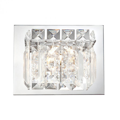 Crown 1-Light Vanity Sconce in Chrome with Clear Crystal