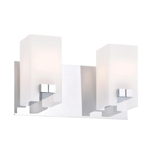 Gemelo 2-Light Vanity Lamp in Chrome with White Opal Glass