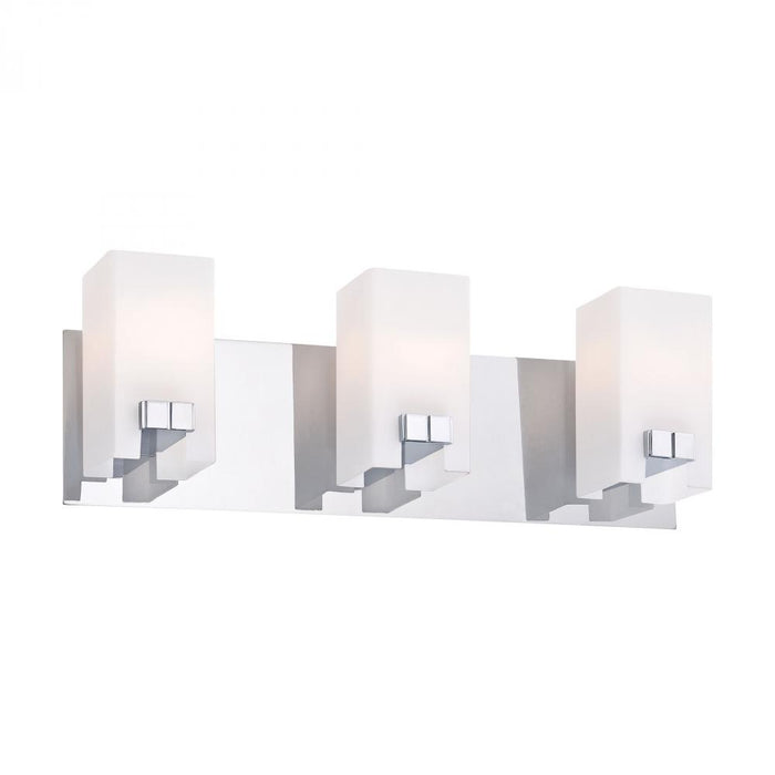 Gemelo 3-Light Vanity Lamp in Chrome with White Opal Glass