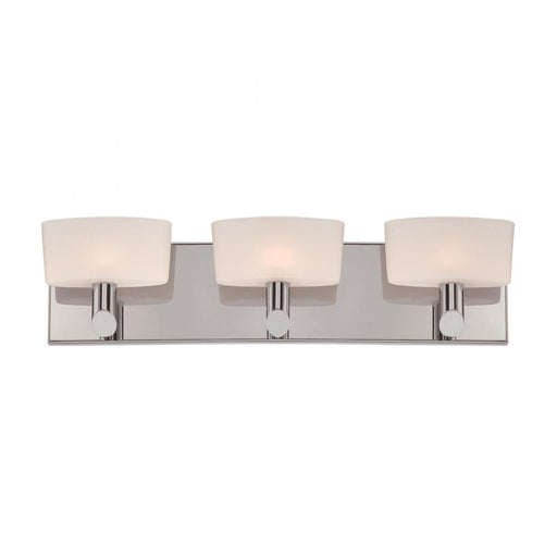 Toby 3-Light Vanity Sconce in Satin Nickel with White Opal Glass