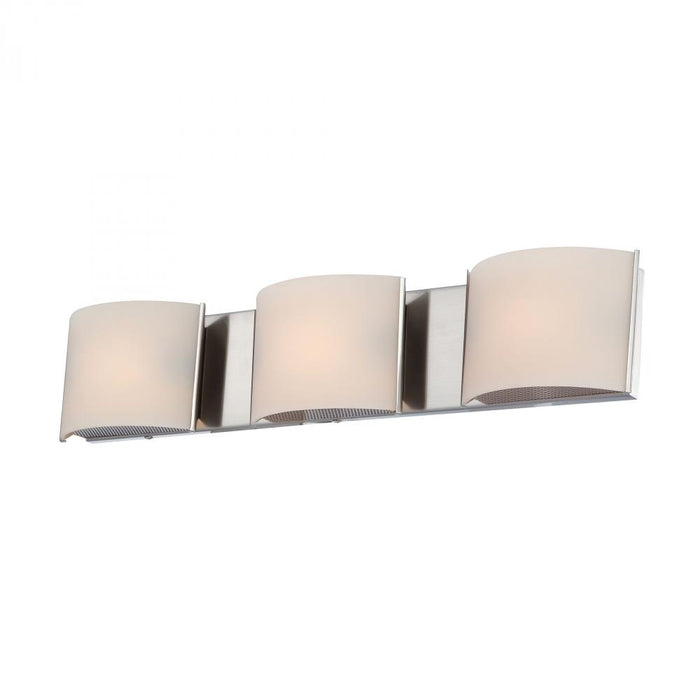 Pandora 3-Light Vanity Sconce in Satin Nickel with White Opal Glass