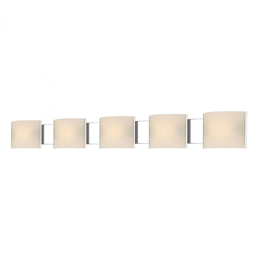 Pannelli 5-Light Vanity Sconce in Chrome with Hand-formed White Opal Glass