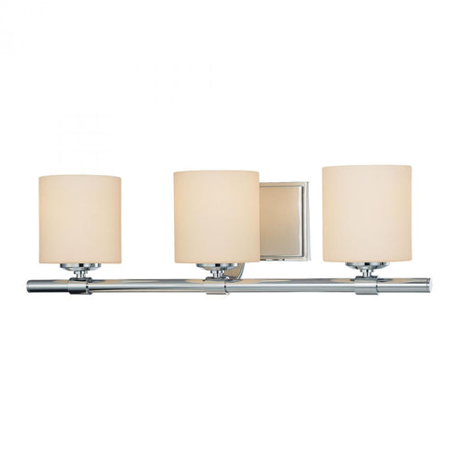 Slide 3-Light Vanity Lamp in Chrome with White Opal Glass