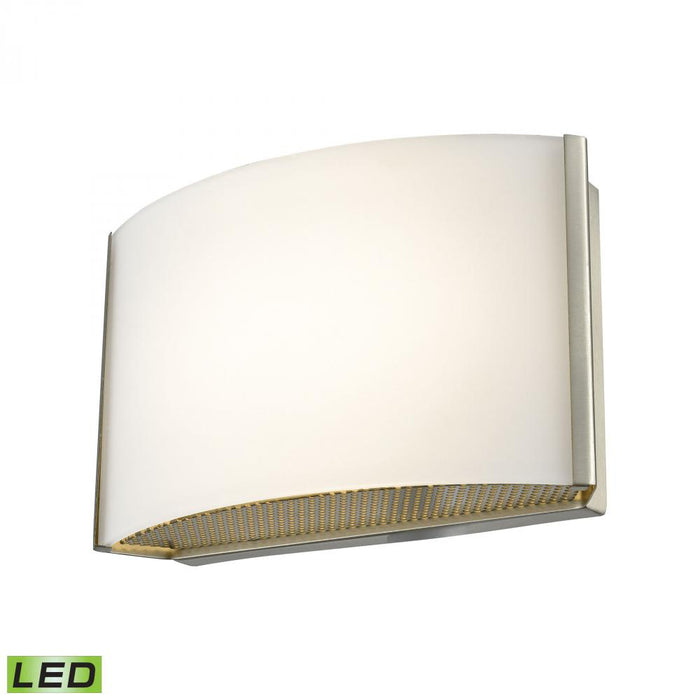 Pandora 1-Light Vanity Sconce in Satin Nickel with Opal Glass - Integrated LED