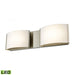 Pandora 2-Light Vanity Sconce in Satin Nickel with Opal Glass - Integrated LED