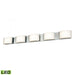 Pandora 5-Light Vanity Sconce in Chrome with Opal Glass - Integrated LED