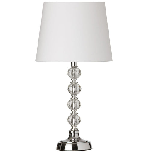 1LT Table Lamp Cut Crystal Ball w/Wht Shd