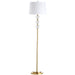 1LT Crystal Floor Lamp, AGB w/ White Shade