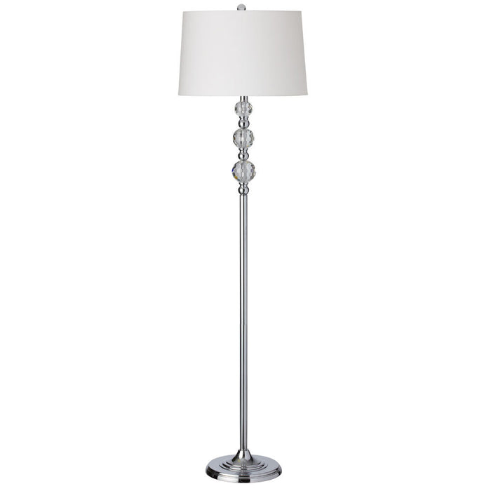 1LT Floor Lamp Cut Crystal Ball w/Wh Shd