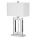 1LT Table Lamp Rect Crystal w/Wht Shd