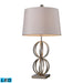 Donora Table Lamp in Silver Leaf with Milano Off-white Shade - LED