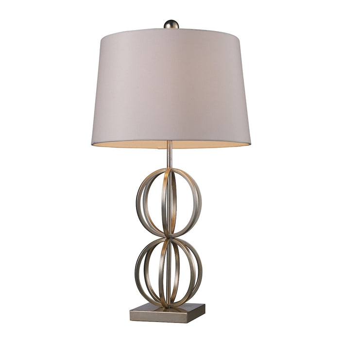 Donora Table Lamp in Silver Leaf with Milano Off-white Shade